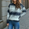 thumbnail image 6 of PiGOGI Women's Fashion Fall Winter Knit Loose Long Sleeve Round Neck Pullover Sweater Blue S, 6 of 6
