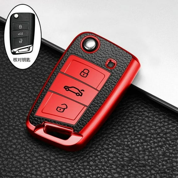 Leather TPU Car Key Case Cover Fob For VW Volkswagen Polo Tiguan Passat Golf MK MK2 MK7 Jetta Skoda Kodiaq Superb Octavia