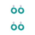 thumbnail image 3 of Qarigey Pendientes de gota hechos a mano para mujer, aretes tejidos exquisitos y elegantes Type8 NO8, 3 of 6