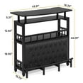 thumbnail image 2 of GVN Home Bar Table, Bar Coffee Bar Table,Bar Unit for Home Liquor, Black Entertainment Bar Upholstered Bar Table with Storage, 2 of 3