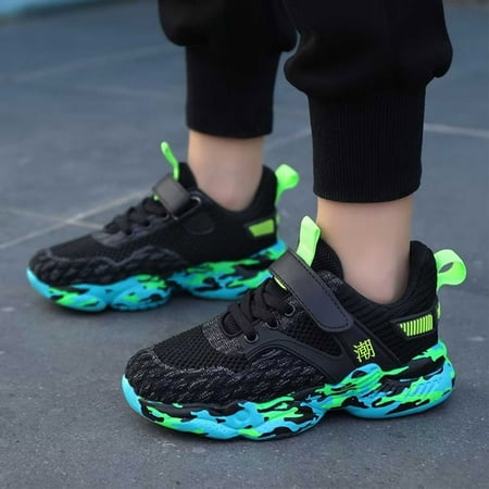 

Winter Workout Athletic Toddler Sneakers for Boys Green Activewear School Shoes Kids Running Lightweight Breathable Sport Sneakers（Toddle & Little Kid Big Kids） 30