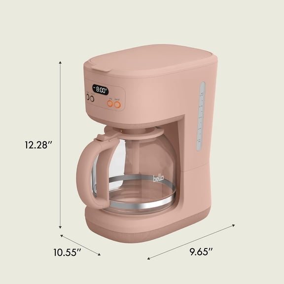 12 Cup Programmable Coffee Marker, Reusable Dishwasher Safe Accessories, Easy LCD diaply, Auto Shutoff, 900 watt, Blossom