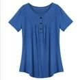 thumbnail image 1 of Blouse d'Été à Manches Courtes pour Femmes, T-shirt Décontracté Ample, Tunique, Grande Taille, 1 of 2