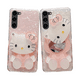 thumbnail image 2 of Funda de teléfono con textura de concha rosa para Samsung Galaxy S2 S21 FE 21Ultra Plus, espejo de maquillaje bonito de Hello Kitty, regalo para niña Y2k, 2 of 4