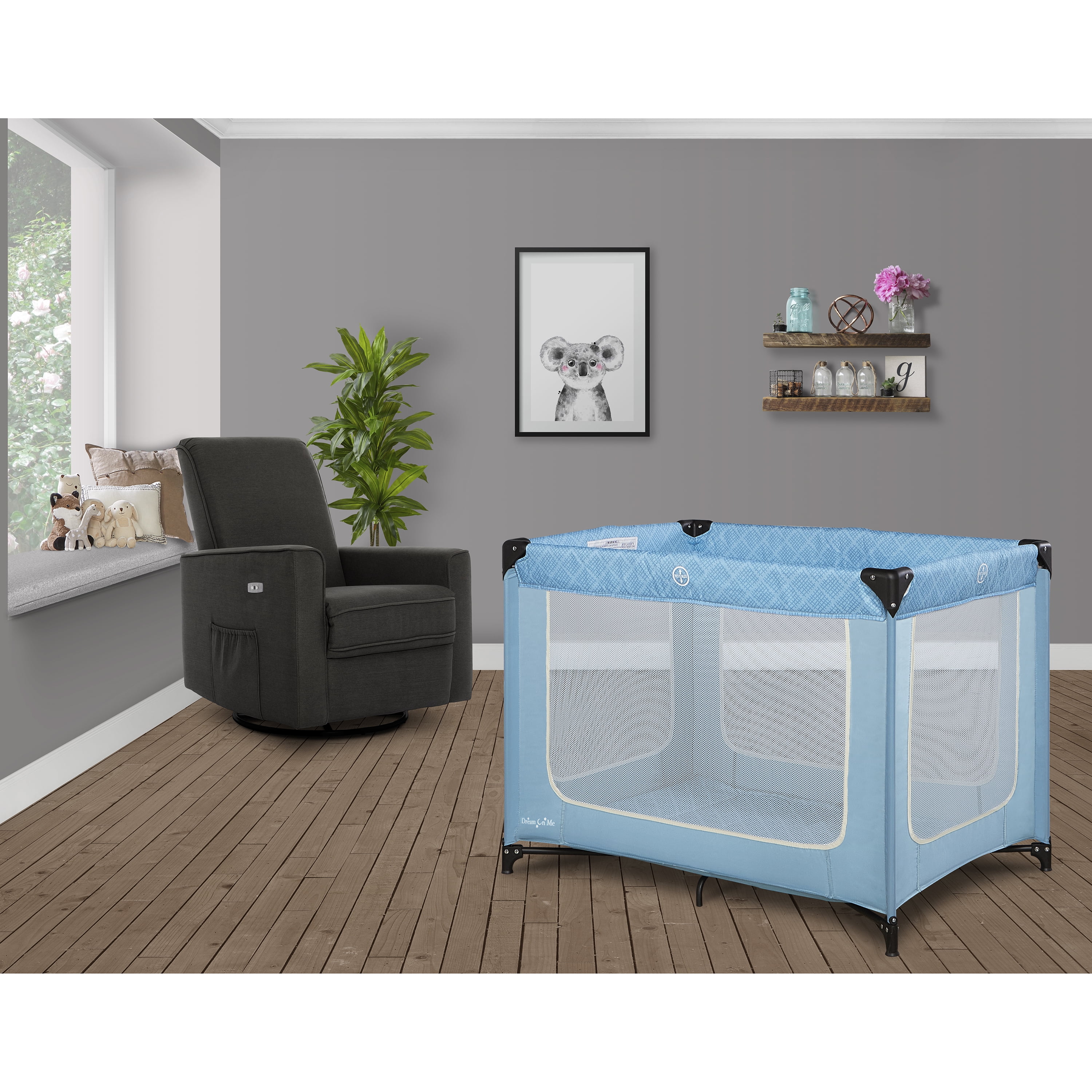 Dream On Me Zoom Portable Playard, Blue