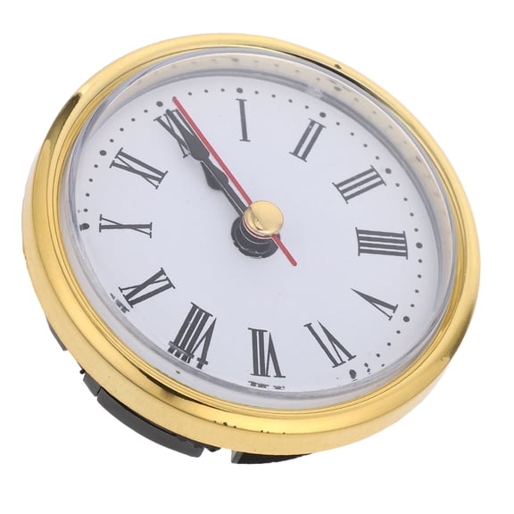 OFFIGAM Golden Ironwork Mantel Clock Insert with Roman Numerals Quartz Movement Plastic Face 1 Set