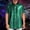 Green, variant on Mens Sequin Shirt Short Sleeve Button Down Collared Sparkly Shirt Shiny Metallic Tshirts 70s Disco Nightclub Party