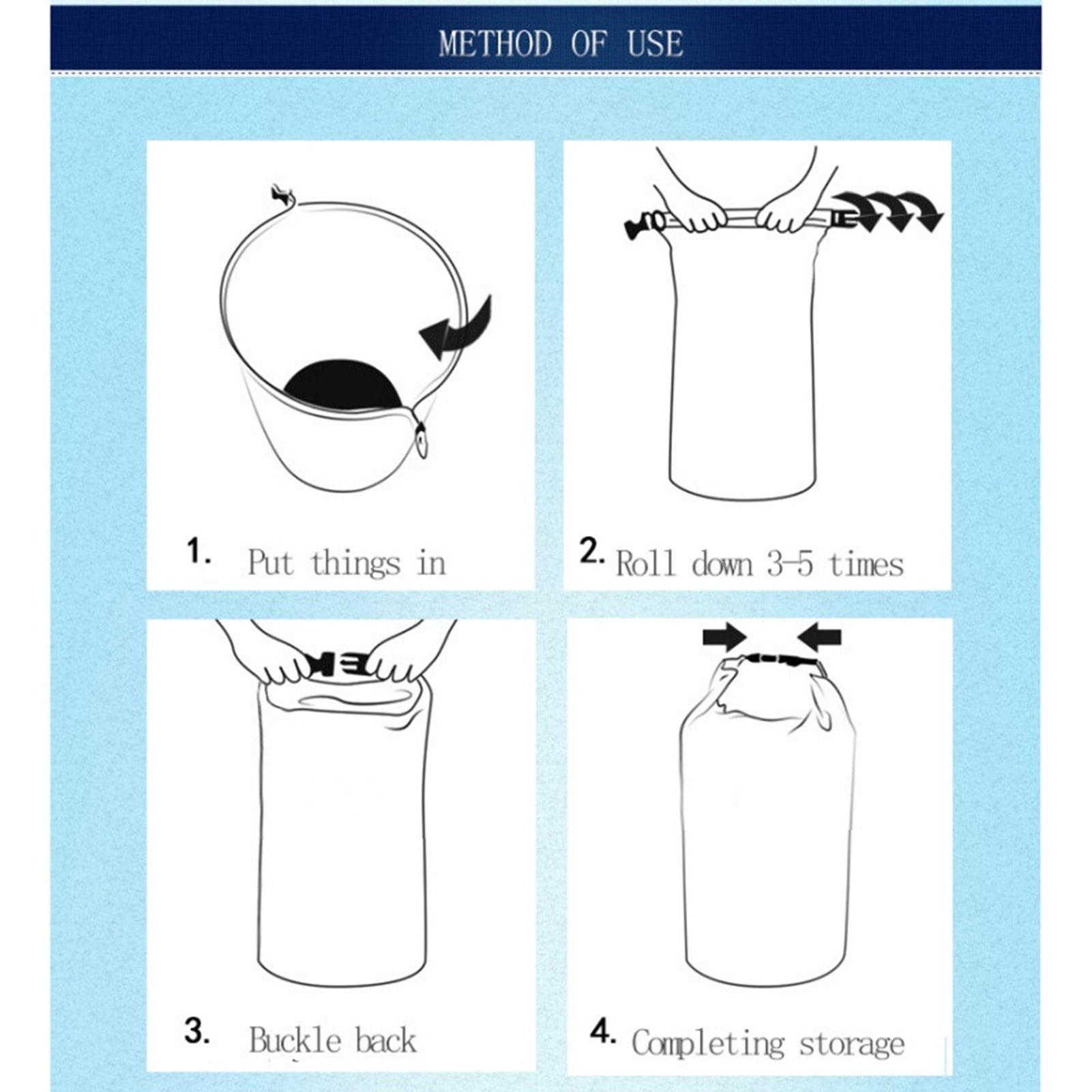 3-Pack Waterproof Dry Bags Roll Top for Kayaking and Fishing