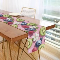 Yayeee Table Runner 90 inches Long Home Kitchen Dinning Party Decoration, Pink Blueberries
