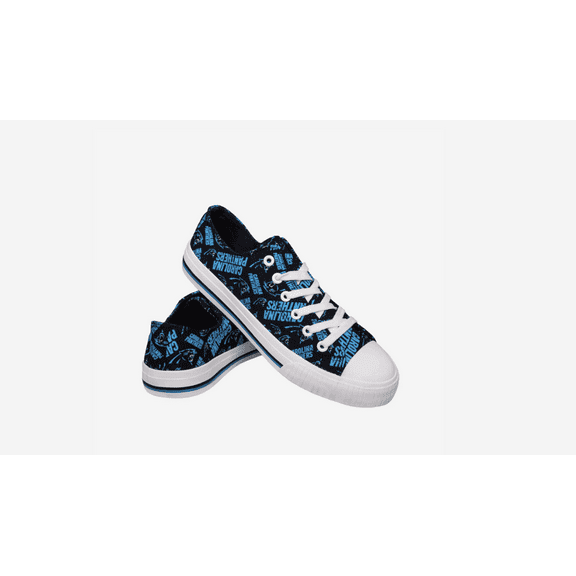 Carolina Panthers Womens Low Top Repeat Print Canvas Shoe (9)