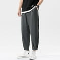 thumbnail image 4 of hoksml Mens Sweatpants Casual Thin Solid Folk-custom Straight-leg Wide-leg Ankle-Length Pants Clearance, 4 of 5