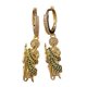 thumbnail image 1 of Aretes San Judas Tadeo,colgantes zirconia verde, oro laminado 18k, 1 of 2