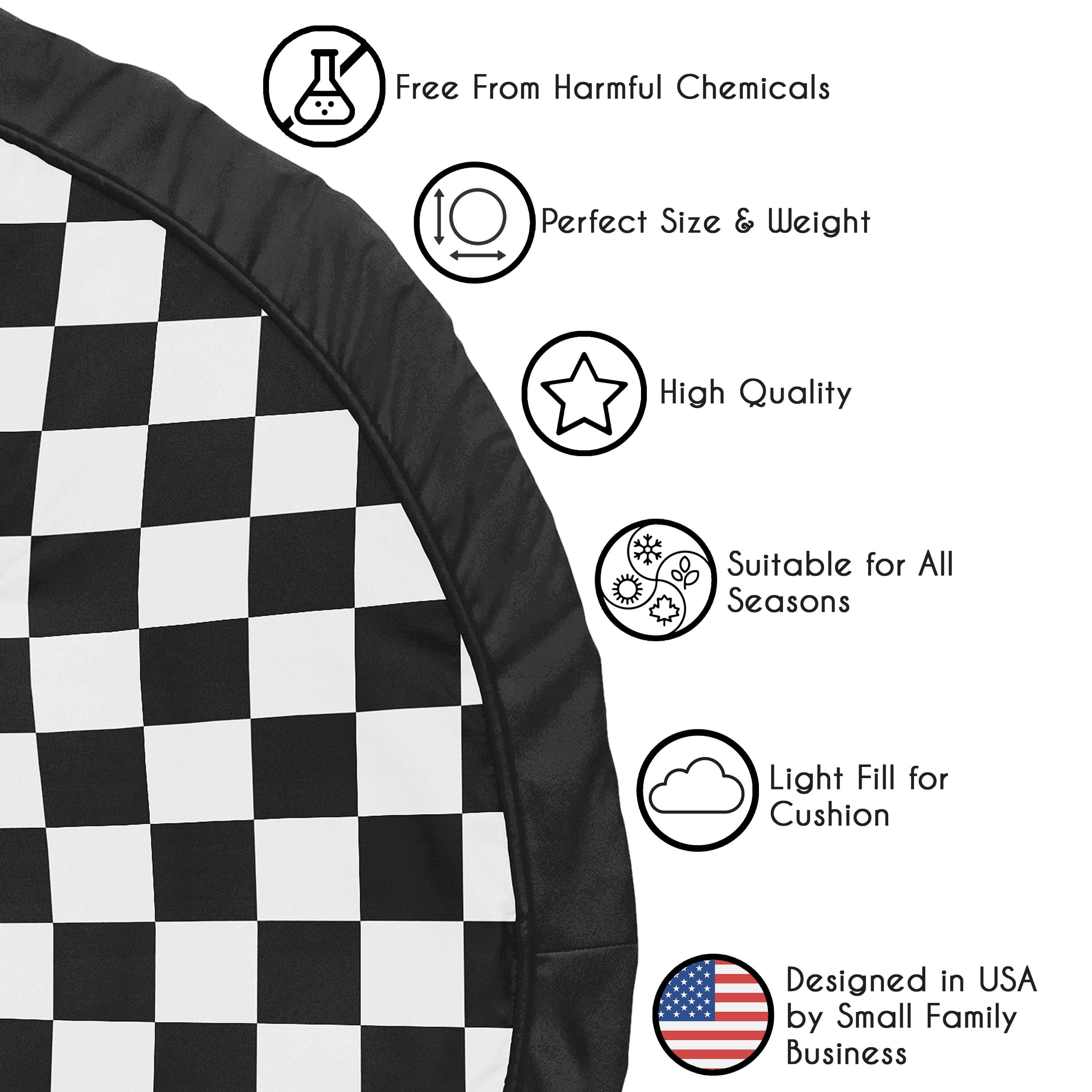 Sweet Jojo Designs Black and White Gingham Checkered Plaid Boy, Girl, Unisex/Gender Neutral Baby Tummy Time Play Mat