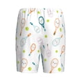thumbnail image 2 of Lsque Cute Tennis Rackets Mens Sleep Pajama Shorts,Short Pajama Pants, Cotton Ultra-Soft Knit-Large, 2 of 9