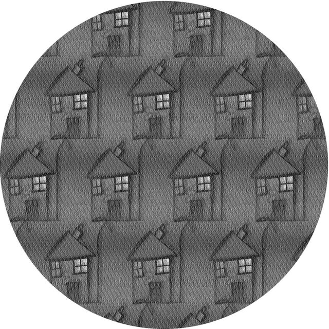 Ahgly Company Tapis d'Intérieur Lavable en Machine Carré Gris Transitionnel, 3 Pieds Carré