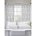 thumbnail image 5 of Black Spring Leaves Sheer Curtains 45 Inch Length 2 Panels Set, Pastoral Botanical Striped Flowers Voile Window Treatment Rod Pocket Small Kitchen Curtains Drapes for Bedroom 52"x45"x2, 5 of 7