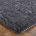 thumbnail image 6 of Feizy Luxe Velour Modern Solid, Taupe/Black, 3' x 5' Shaped Shaped Rug Sheen Fade Resistant Casual Distressed Design Carpet for Living Dining Bed Room, 6 of 9