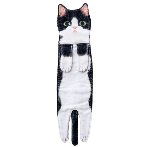 Toallas de mano con diseño de gato JeashCHAT para baño y cocina. Bonitas toallas decorativas colgantes para la cara, súper absorbentes y suaves. Regalo de inauguración para amantes de los gatos.