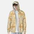 thumbnail image 2 of Fotbe World Map Chaqueta con Protección Solar UPF 50+ para Hombre y Mujer, Camisa con Capucha y Bolsillos-Small, 2 of 7
