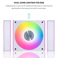 thumbnail image 3 of Fan Lian Li UNI CL120 ARGB 120 mm PWM, paquete triple, blanco, 3 of 8
