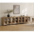 thumbnail image 2 of WAMAPT Sideboard Buffet Cabinets with 8-Glass Door, Kitchen Storage Cabinets, Wood Coffee Bar Tables with Adjustable Shelf, Accent Sideboard Storage Cabinet Table Dining Room, Living Room,Oak (4 PCS), 2 of 7