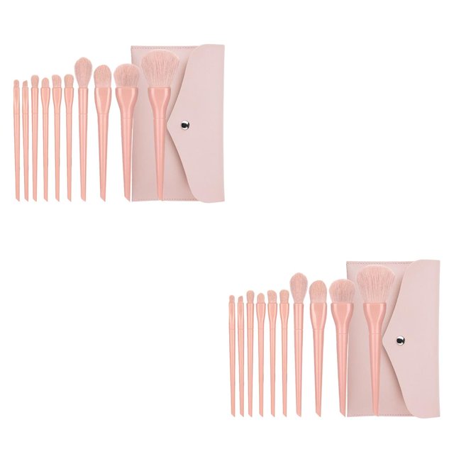 Vogacara 10 Uds. De brochas de maquillaje de belleza con mango largo, herramientas portátiles de cosméticos en polvo para el hogar, viajes Type2 NO2 Vogacara CBP273486