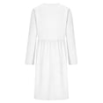 thumbnail image 5 of Miluxas Women's Casual Long Sleeve Button Down Midi Dress Flared A-Line Dress with Pockets Solid Elegant Business office Dress White, 5 of 7