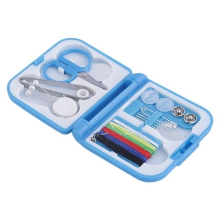 Travel Sewing Kit Thread Needles Mini Case Plastic Scissors Tape Pins ...