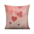 thumbnail image 4 of Valentines Day Pink Heart Throw Pillow Covers 16"x16", Set Of 4, Linen Study Sofa Cushion Cover Indoor Living Room Home Decor, 4 of 7