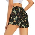 thumbnail image 2 of Uemuo Moth And Flowers Pattern Women's Athletic Shorts High Waisted Running Shorts with Liner Pockets Gym Elastic Workout Shorts-Small, 2 of 9