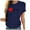 Navy, variant on Fesfesfes Shirt Women Fashion Women Casua Printing Pullover Short Sleeve T-Shirt Tops Blouse V Neck Tops for Women 8(L)