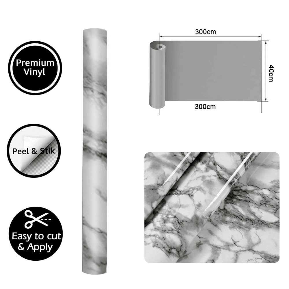 15.7''x118'' Marble Contact Paper Peel and Stick Countertops for Kitchen Countertop Contact Paper Waterproof