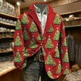 thumbnail image 2 of Adeawade Christmas Blazers Coat For Men 2025 Long Sleeve Corduroy Jacket Slim Fit Coat Notch Lapel Tailored Sport Coat Jacket Snowflake Graphic V-Neck Coat Leisure Winter Clothes Brick Red L, 2 of 3