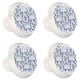 thumbnail image 1 of 4 Pcs Blue Flowers and Animals Knobs for Kitchen Cabinet Cupboard Dresser Bookcase Drawer Pulls Handles Round Home Decor, 1 of 1