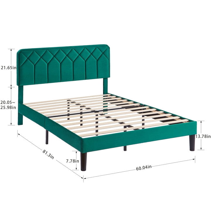 Taomika Queen Size Diamond Tufted Nailhead Upholstered