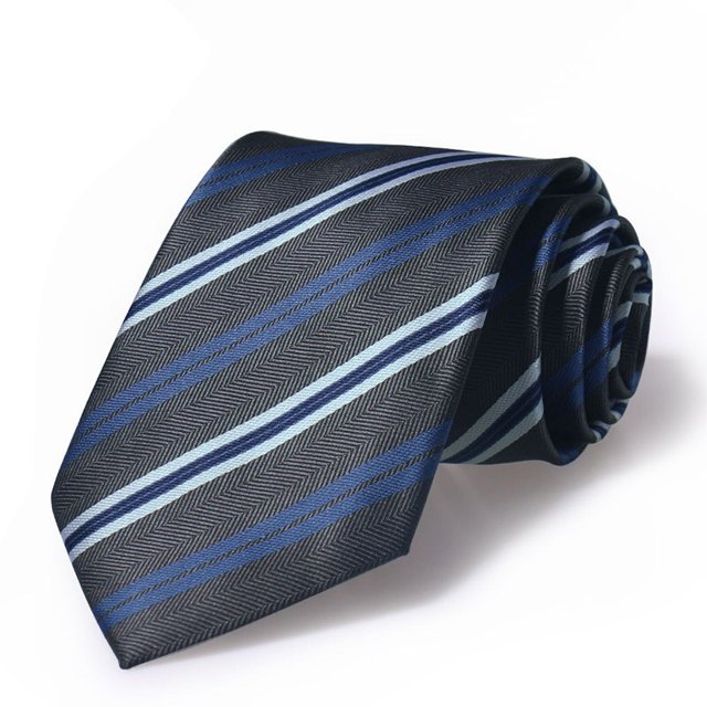 HUISHI Man Suits Tie Dark Blue White Pink Striped Luxury Neck Tie Bussiness For Men Formal Wedding Party Blue Tie Male Gift yaoshenbao LED