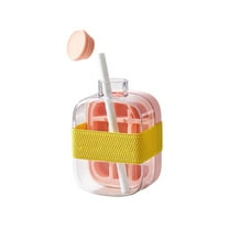 Yhmxh Cool Summer Ice Bottle Cup, 2 in 1 Touch-Free Ice Cubes Tray Water Bottle With St, Touch-Free Easy Release Silicone Mold Water Bottle for Freezer, for Coffee, Juice (Pink, 500ML/17OZ)