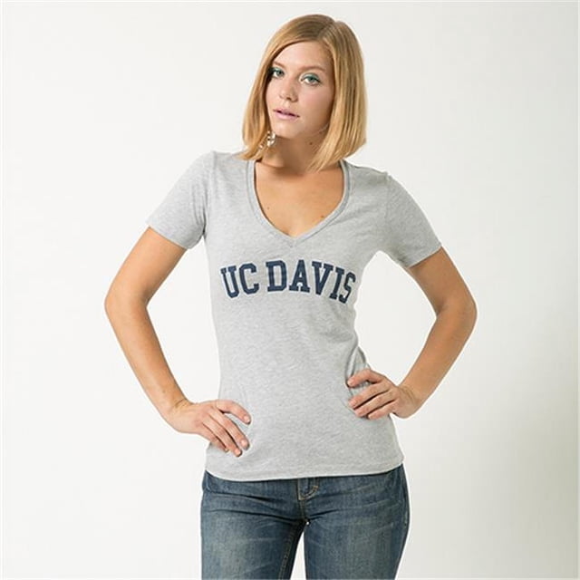 Game Day Womens Tee UC Davis, Heather Grey - Medium