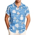 thumbnail image 1 of Mens Casual de Manga Corta Botón Abajo Camisas, Turndown Cuello Impreso Blusa, 1 of 6