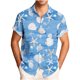 thumbnail image 1 of Mens Casual de Manga Corta Botón Abajo Camisas, Turndown Cuello Impreso Blusa, 1 of 6