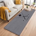 thumbnail image 2 of 2x6 Kitchen Runner Rug, Gray Hockey Non-Skid Rubber Backing Large Rectangle Rugs - Living Room Bedroom Home Office, Modern Art Vintage Hockey Ball Sports Indoor Floor Mat Carpets Washable Rug, 2 of 9