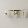 thumbnail image 4 of Cassell Collection Three-Light Vintage Brass Matte Black Luxe Industrial Bath & Vanity Light, 4 of 4