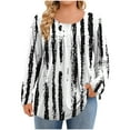 thumbnail image 3 of Cutuoiiu Plus Size Tops for Women Daily Printed Crewneck Long Sleeve Shirts Gifts, 3 of 6