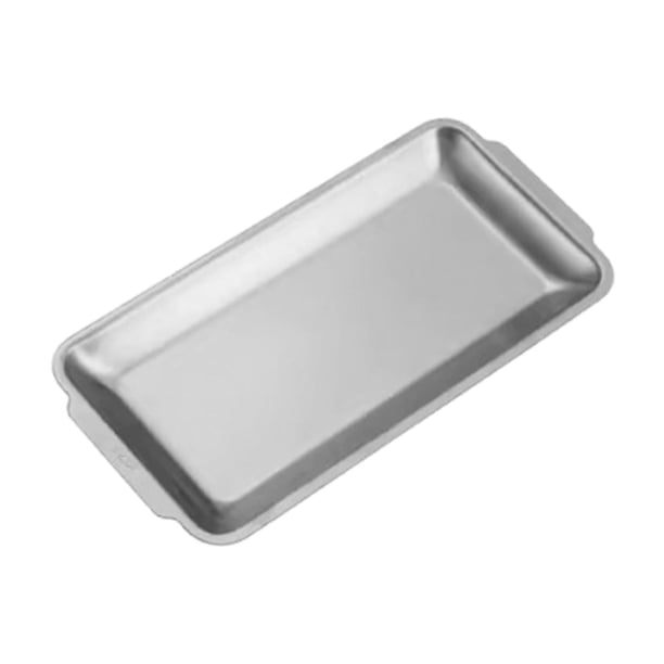 Bandeja rectangular de acero inoxidable para servir alimentos, bandeja organizadora de tocador para hornear 22 cm x 11 cm