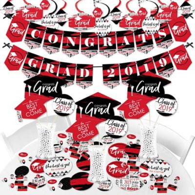 Red Grad - Best is Yet to Come - 2019 Red Graduation Party Supplies - Banner Decoration Kit - Fundle