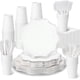 thumbnail image 1 of Suministros de fiesta Ziliny, 350 unidades, desechables, blancos, para 50 invitados, 1 of 6