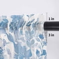 thumbnail image 5 of Navy Blue Flowers Valance Curtains for Kitchen/Living Room/Bathroom/Bedroom Window, Rod Pocket Small Topper Half Short Window Curtains Voile Sheer Scarf, Watercolor Summer Botanical Floral 60"x18", 5 of 8