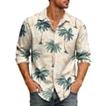 thumbnail image 4 of Fgvctg Hawaiian Mens Button Down Shirt Casual Long Sleeve Button Down Shirts Summer Beach Shirt Soft Tropical Floral Print Tops Loose Holiday Clothes Gray XL, 4 of 4