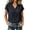 Black, variant on cocolona Summer Linen Tops for Women V Neck Short Sleeve Button Shirts Dressy Casual Loose Blouses