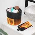 thumbnail image 6 of PhooArto Travel Cosmetic Bags Barrel Makeup Bag, Multifunctional Toiletry Bucket Bags Round Organizer Storage Pocket, Flaming Run Horse, 6 of 6